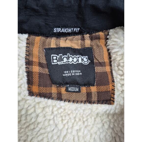 VTG Billabong  Cotton Fleece Lined Brown Plaid Shirt-jacket Sz M - Picture 3 of 6